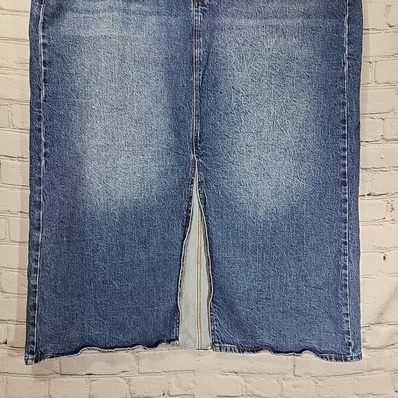 A.N.A Y2K High Rise Denim Maxi Skirt Pockets Womens Plus Sz 16W Stretch Jean - Picture 3 of 12